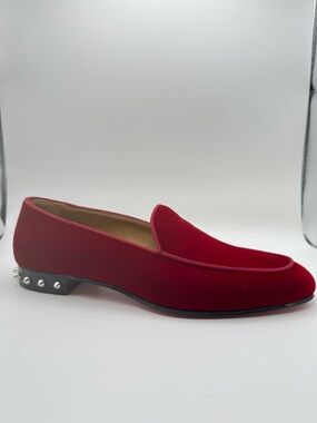 Christian Louboutin 'Marquees' Mens Spike Loafers Size 42/ US 9 in Red